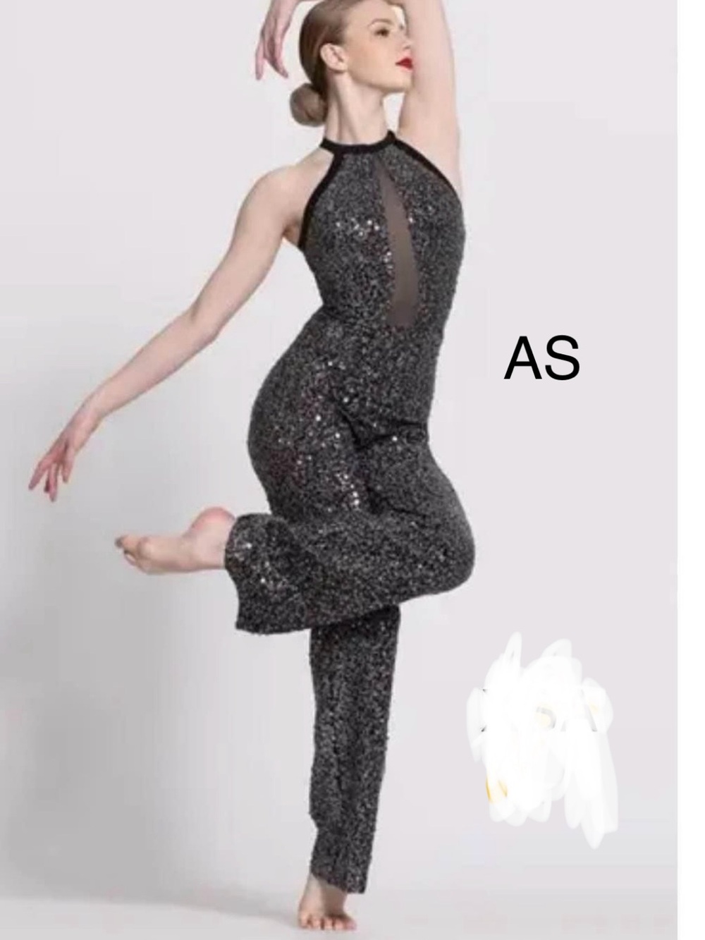 Weissman Sequin Halter Jumpsuit in Black AS. Worn once. Excellent condition